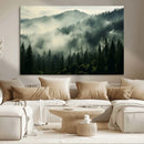 Captivating Misty Forest Wall Art Premium Canvas Print a