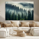Captivating Misty Forest Wall Art Premium Canvas Print a