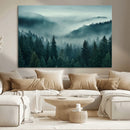 Captivating Misty Foggy Forest Wall Art Premium Canvas Print
