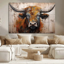 Scottish Highland Cow Cattle Art Print on Wood Style by MyGreatCanvas | Canvas Wall Art Prints | Photo Prints & Wall Decor
