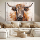 Vintage Scottish Highland Cow Cattle Art, Scottish Highland