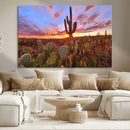 Arizona Desert Wall Art Canvas Print - Framed Deser Sunset
