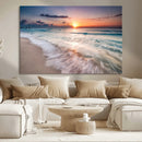Sunset Beach Wall Art – Soothing Coastal Landscape, Ready to