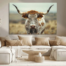 Texas Cow Longhorn Wall Art Canvas Print for Farm House Wall by MyGreatCanvas | Canvas Wall Art Prints | Photo Prints & Wall Decor