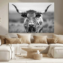 Texas Cow Longhorn Wall Art Canvas Print for Farm House Wall by MyGreatCanvas | Canvas Wall Art Prints | Photo Prints & Wall Decor