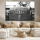 Vintage Farmall Tractor Wall Art Canvas Print, Rustic