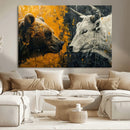 Bear and Bull Wall Art Canvas Print – Abstract Animal