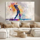 Watercolor Golf Swing Wall Art Canvas Print | Vibrant