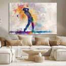 Watercolor Golf Swing Wall Art Canvas Print | Vibrant