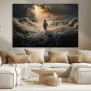 Jesus Walking on Water Wall Art Canvas Print - Religious