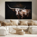 Texas Longhorn Wall Art Canvas Print | Western Ranch Decor |