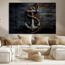3 Panel Grunge Abstract Anchor Wall Art Canvas Print Set