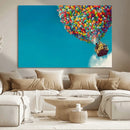 Carl Fredricksen, Up Movie Wall Art, Colorful Balloon House