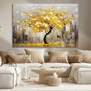 Golden Tree Canvas Print | Abstract Wall Art for Modern