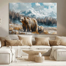 Bear and Baby Bear Wall Art Canvas Print