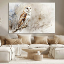 Barn Owl Wall Art | Watercolor Canvas Print | Perfect for