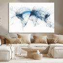 Flight Route Map Wall Art Canvas Print, Abstract Air Traffic