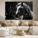 Winter Horse Wall Art | Black and White Horse Print | Ready by MyGreatCanvas | Canvas Wall Art Prints | Photo Prints & Wall Decor
