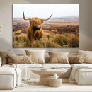 Scottish Highland Cow Canvas Wall Art – Rustic Farmhouse