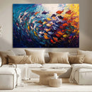 Vibrant Abstract Fish Swarm Art – Colorful Fish Inspired by MyGreatCanvas | Canvas Wall Art Prints | Photo Prints & Wall Decor