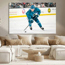 San Jose Sharks Ice Hockey Player Wall Art Canvas Print