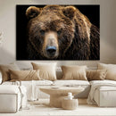 Grizzly Brown Bear Canvas Wall Art, Wildlife Animal Canvas