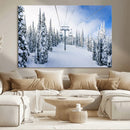 Winter Ski Lift Wall Art Print - Landscape Wall Art | Snowy by MyGreatCanvas | Canvas Wall Art Prints | Photo Prints & Wall Decor
