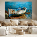 Vintage Boat on Tranquil Waters | Coastal Wall Art for