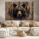 Rustic Grizzly 399 Wall Art | Triptych Canvas Print | Rustic