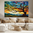 Vibrant Mosaic Tree of Life Wall Art | Stained Glass Style