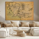 Middle Earth Map Canvas Wall Art – Vintage Fantasy Map