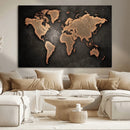 World Map Canvas Print – Framed Travel Map Wall Art for