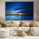 Blue Sunset Ocean Canvas Wall Art Print – Serene Coastal by MyGreatCanvas | Canvas Wall Art Prints | Photo Prints & Wall Decor