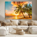 Tropical Sunset Beach Canvas Wall Art Print – Vibrant Palm by MyGreatCanvas | Canvas Wall Art Prints | Photo Prints & Wall Decor