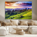 Green Hills and Sunset Wall Art Print - Scenic Landscape by MyGreatCanvas | Canvas Wall Art Prints | Photo Prints & Wall Decor