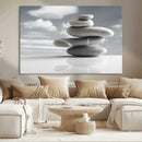 Still Life Black and White Zen Stones Wall Art Canvas,