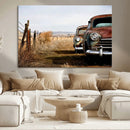 Old Rustic Classic Car Wall Art Canvas Print