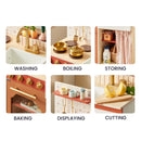 Tiny Land® Wooden Play Kitchen for Toddlers - Honey Kitchenette Pretend Cooking Set