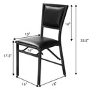 Set of 2 Metal Folding Dining Chair with Space Saving Design by LJGDeals