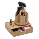 Bamboo 360° Rotating Organizer & Drawer Combo Set | Multi-Level Vanity & Desk Station for Makeup, Art Supplies, and Office Decor by MobilevisionUS