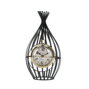 12"H Garden Birdcage Design Vintage Mantel Clock (Black) by JHY DESIGN
