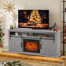 68" Farmhouse TV Stand with 23" Insert Opening Electric Fireplace
