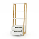 4-Tier Ladder Bookshelf Storage Display with Drawers by DirectDeals