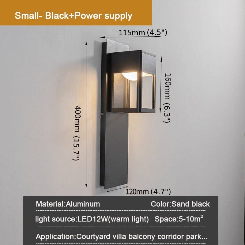 MIRODEMI® Black/Bronze Outdoor Waterproof LED Aluminum Wall Light With Motion Sensor