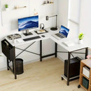 L-Shaped Corner Computer Desk with Storage Pocket | Wooden Home Office / Gaming by 2Dropme