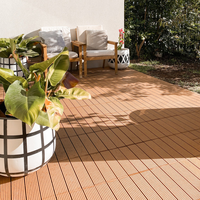 <b>Deck Tiles</b> - Premium WPC Interlocking | DECKO (11.8"/11.8"/0.8") - <b>choose the color</b> - (One Piece)