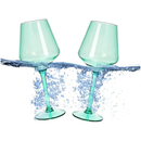 Floating Wine Glasses for Pool - Set of 2-15 OZ (Green)