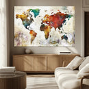 Watercolor World Map Canvas Print – Framed Wall Art for by MyGreatCanvas | Canvas Wall Art Prints | Photo Prints & Wall Decor