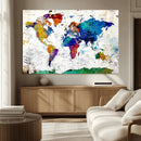 World Map Canvas Print – Detailed Map of the World Wall Art