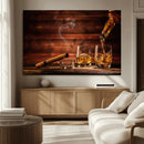 Whiskey and Cigar Wall Art Canvas | 3 Panel Bar Room Decor by MyGreatCanvas | Canvas Wall Art Prints | Photo Prints & Wall Decor